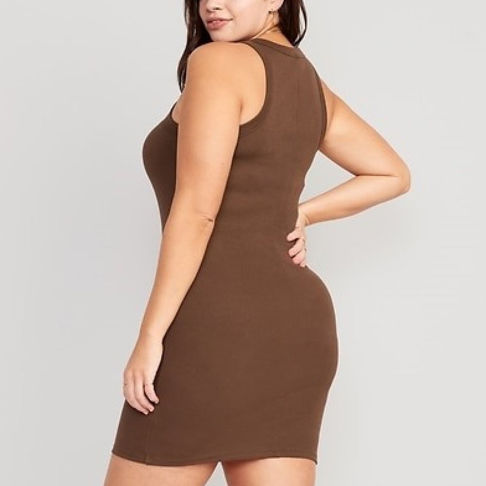 Old Navy Rib-Knit Mini Dress in Brown, 3X - Picture 2 of 2